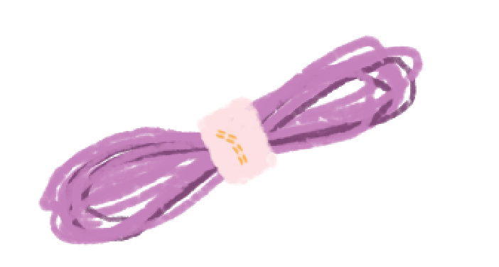 Ilustración decorativa de un carrete o madeja de hilo rosa